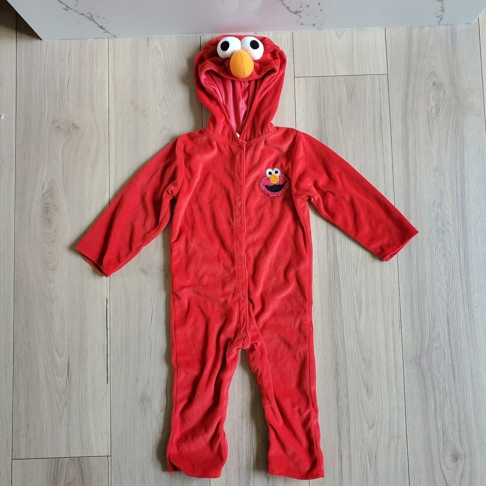 Sesame Street Elmo Costume Baby 12-18 Mo Red Tickle Me Pajama 2011 Sleeper